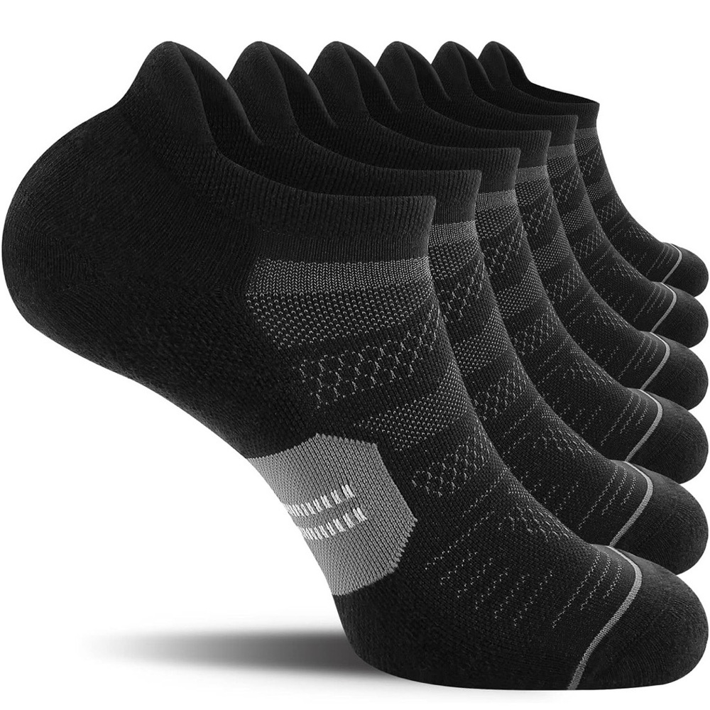 Premium Black Athletic Socks for Men - 6 Pack